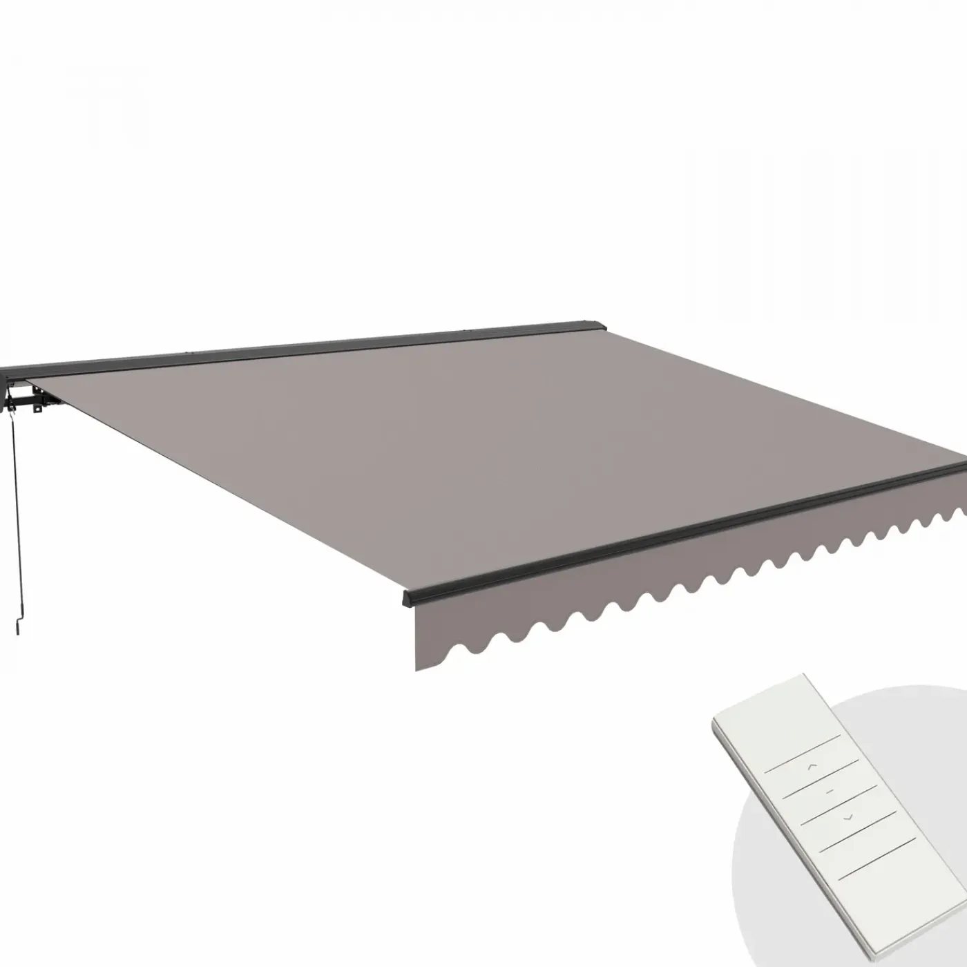 Oviala Ouessant Elektrische Zonwering 4x3m In Taupe
