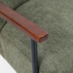 Oviala Relaxfauteuil In Staal Hout En Stof Lenny Donkergroen