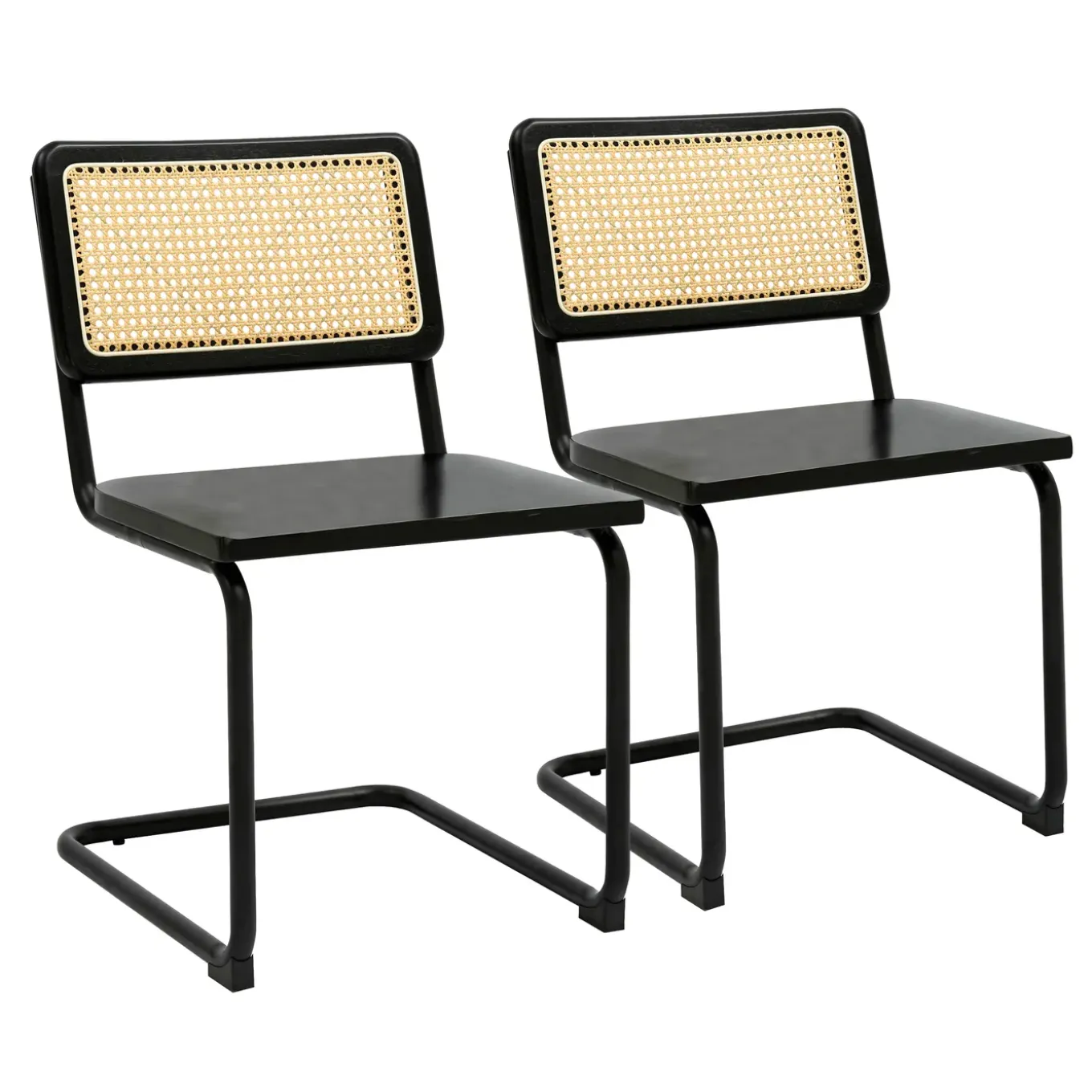 Oviala Set Van 2 Metalen En Houten Stoelen Betty Zwart Betty Zwart