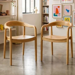 Oviala Set Van 2 Stoelen In Scandinavische Stijl In Natuurlijk Iepenhout Ela Eiken