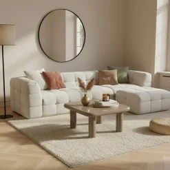 Oviala Vierkante Salontafel 75 Cm In Gelakt Mdf Luma Taupe Luma Taupe
