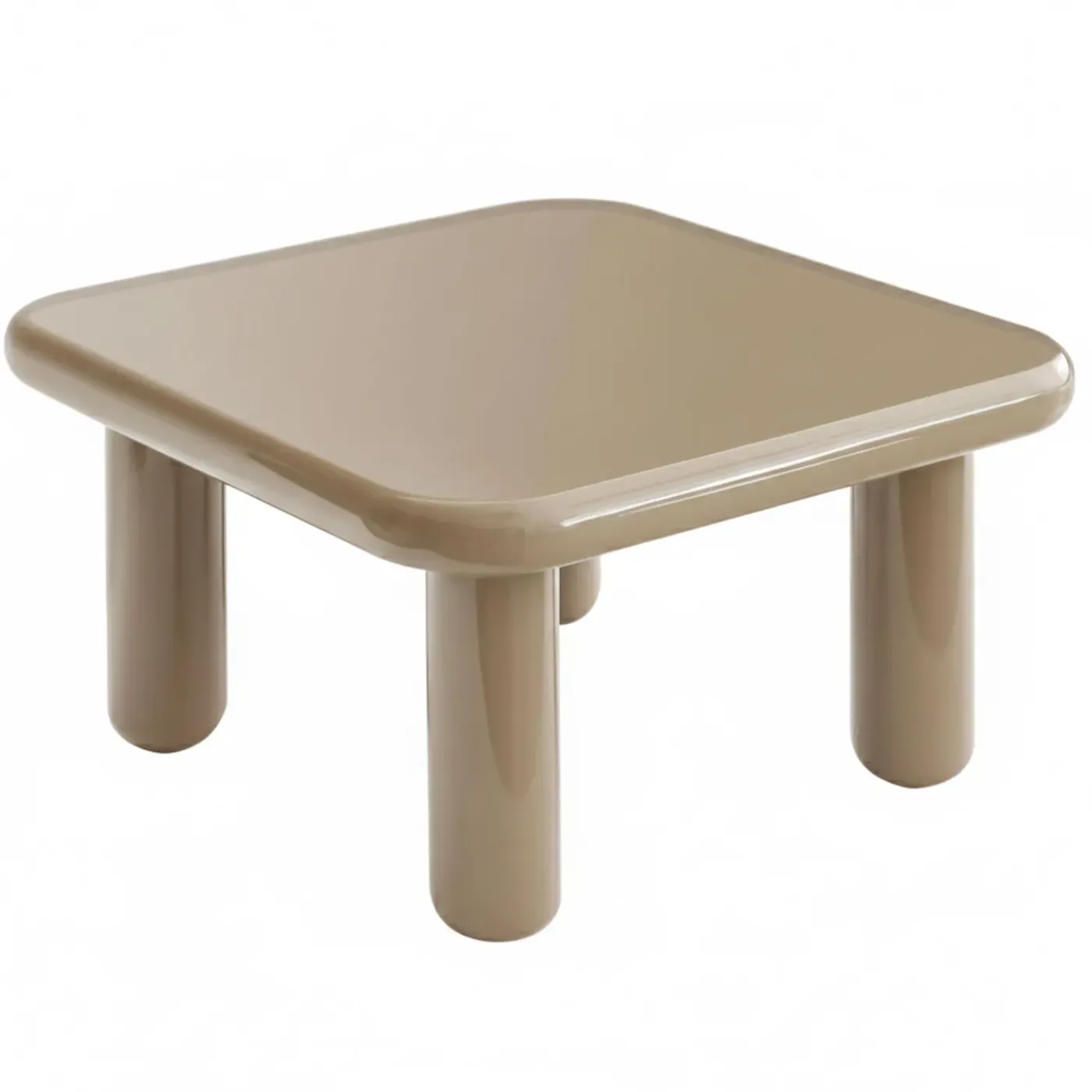 Oviala Vierkante Salontafel 75 Cm In Gelakt Mdf Luma Taupe Luma Taupe