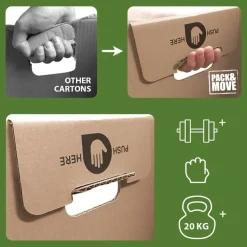 Pack And Move - 40 Standaard Dozen - Versterkte Handgrepen - 60 X 30 X 30 Cm