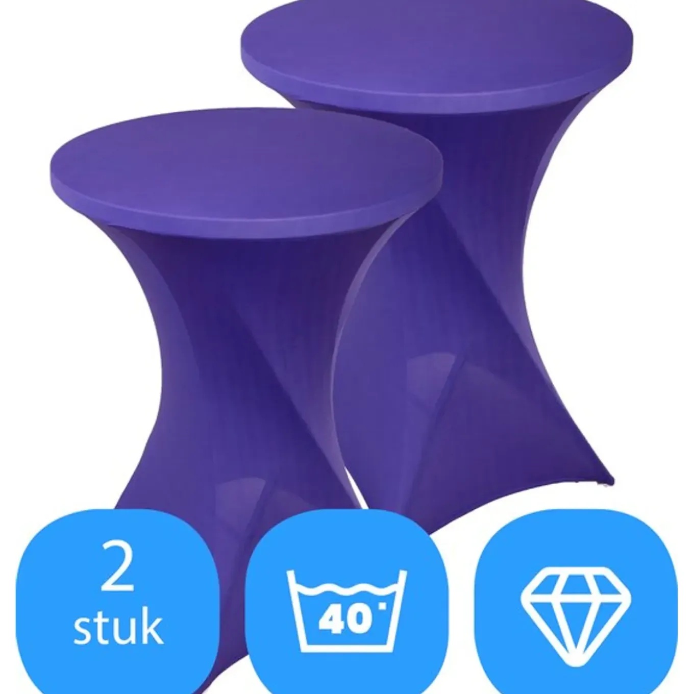 2-pack Statafelrokken - Stretch - ∅80-85x110 Cm - Paars