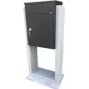 VASP Pakketbrievenbus Barcelona Parcel - Natuursteen en Staal - Zwart - 52x113x32cm