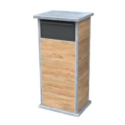 Pakketbrievenbus Palma Parcel Woodlook - Natuursteen en Staal - Blauwe Hardsteen - 48x101x34cm