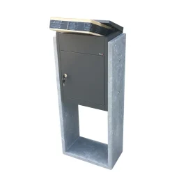 VASP Pakketbrievenbus Torino AN - Natuursteen en Staal - Antraciet - 44x105x25cm