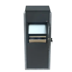 VASP Pakketbrievenbus Torino Big - Natuursteen en Staal - Antraciet - 44x108x23cm