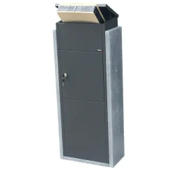 VASP Pakketbrievenbus Torino Big - Natuursteen en Staal - Antraciet - 44x108x23cm