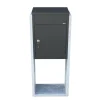 Pakketbrievenbus Torino - Natuursteen en Staal - Zwart - 44x105x25cm