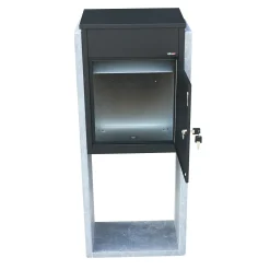Pakketbrievenbus Torino - Natuursteen en Staal - Zwart - 44x105x25cm