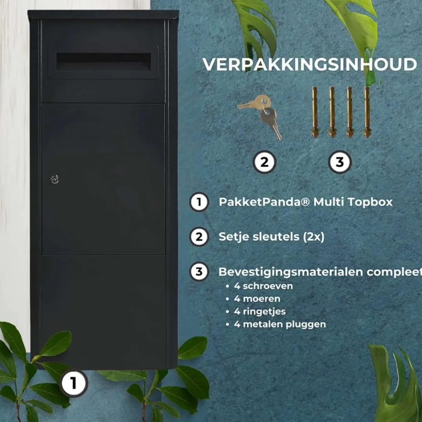 PakketPanda ® - Multi Topbox - XXL - Met brievenopening - Grote Pakketopening