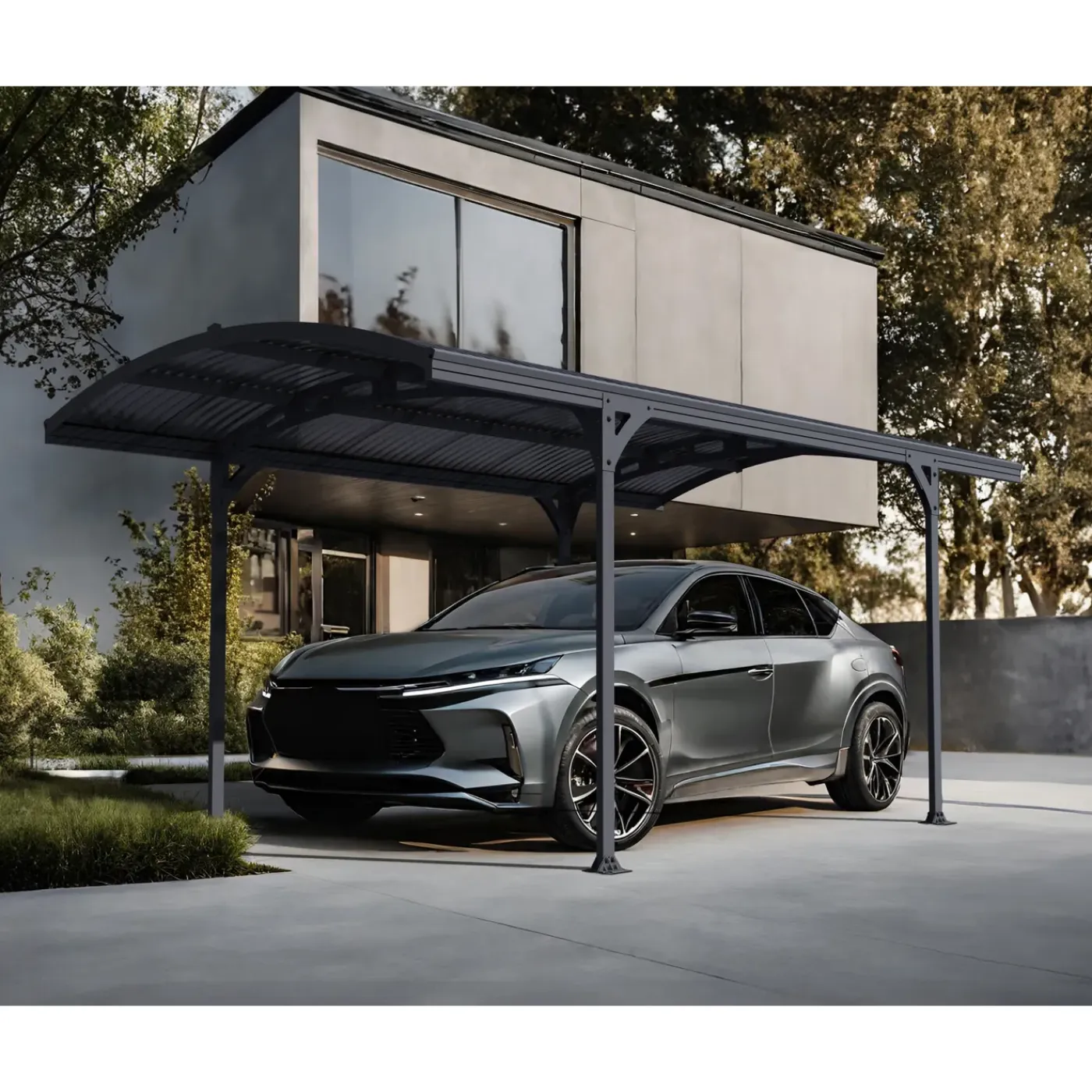 Canopia Palram - | Atlas 495X287 cm Carport Enkel Donkergrijs Zonnegrijs