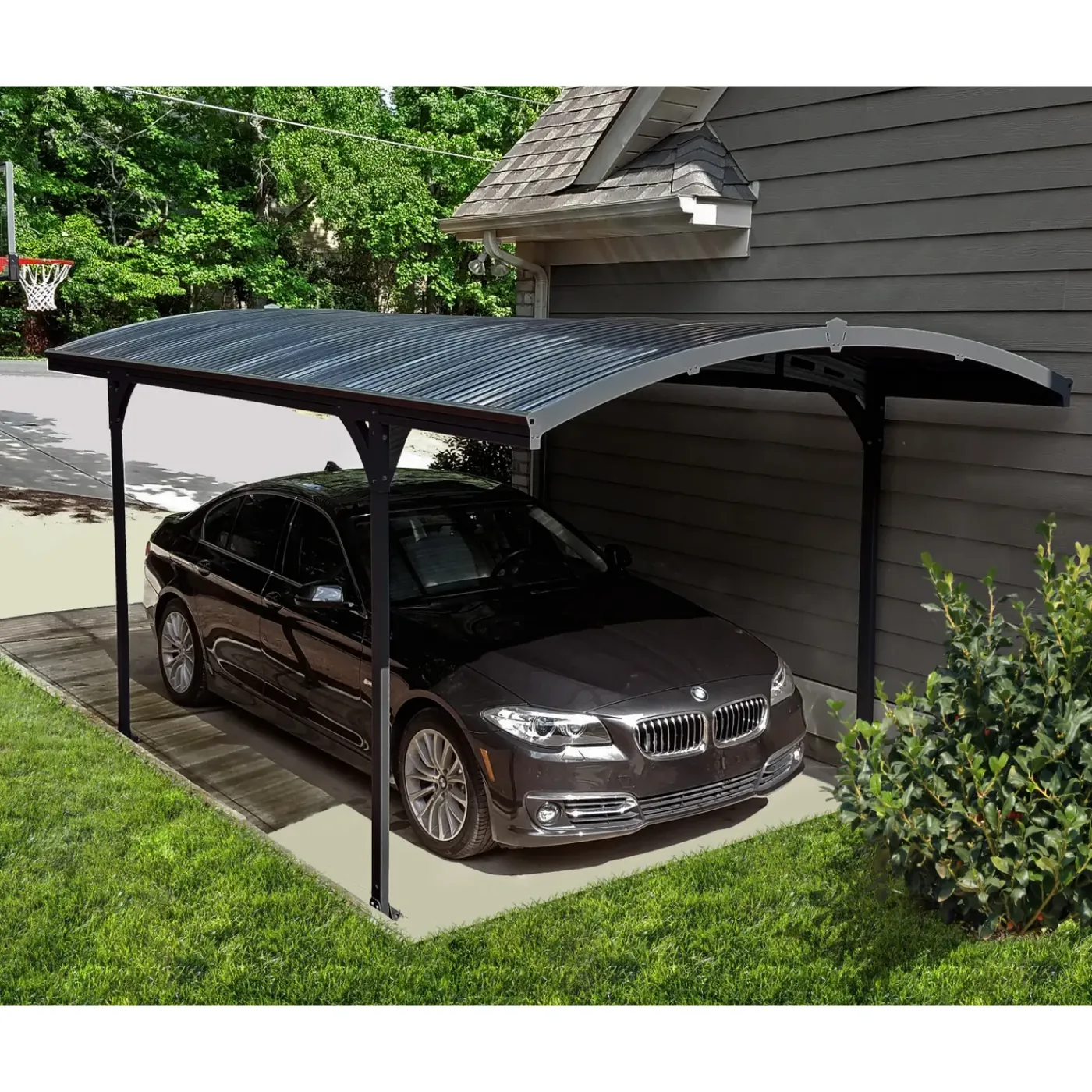Canopia Palram - | Atlas 495X287 cm Carport Enkel Donkergrijs Zonnegrijs