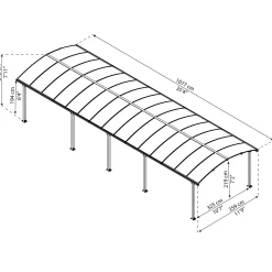 Canopia Palram | - Carport Arcadia - Enkel - Donkergrijs/Brons - 1077x360cm