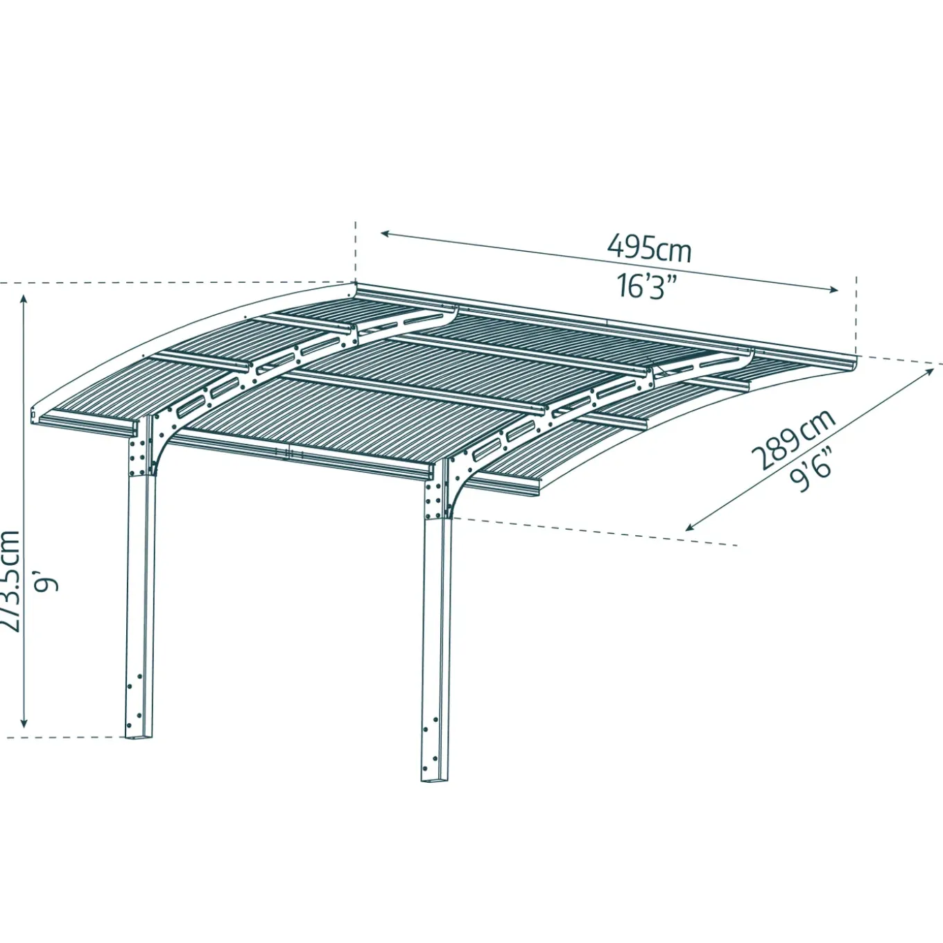 Palram | Canopia - Carport Arizona Wave - Grijs - 495x289cm