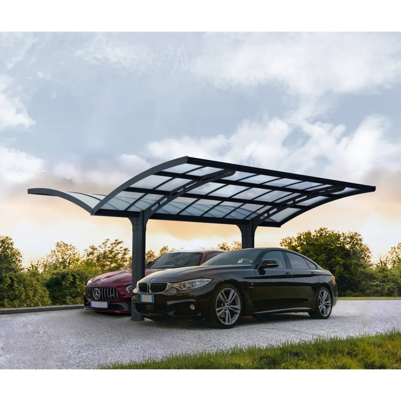 Canopia Palram | Carport Arizona Breeze 5000 - Dubbel - Antraciet - 578x495x273,5cm