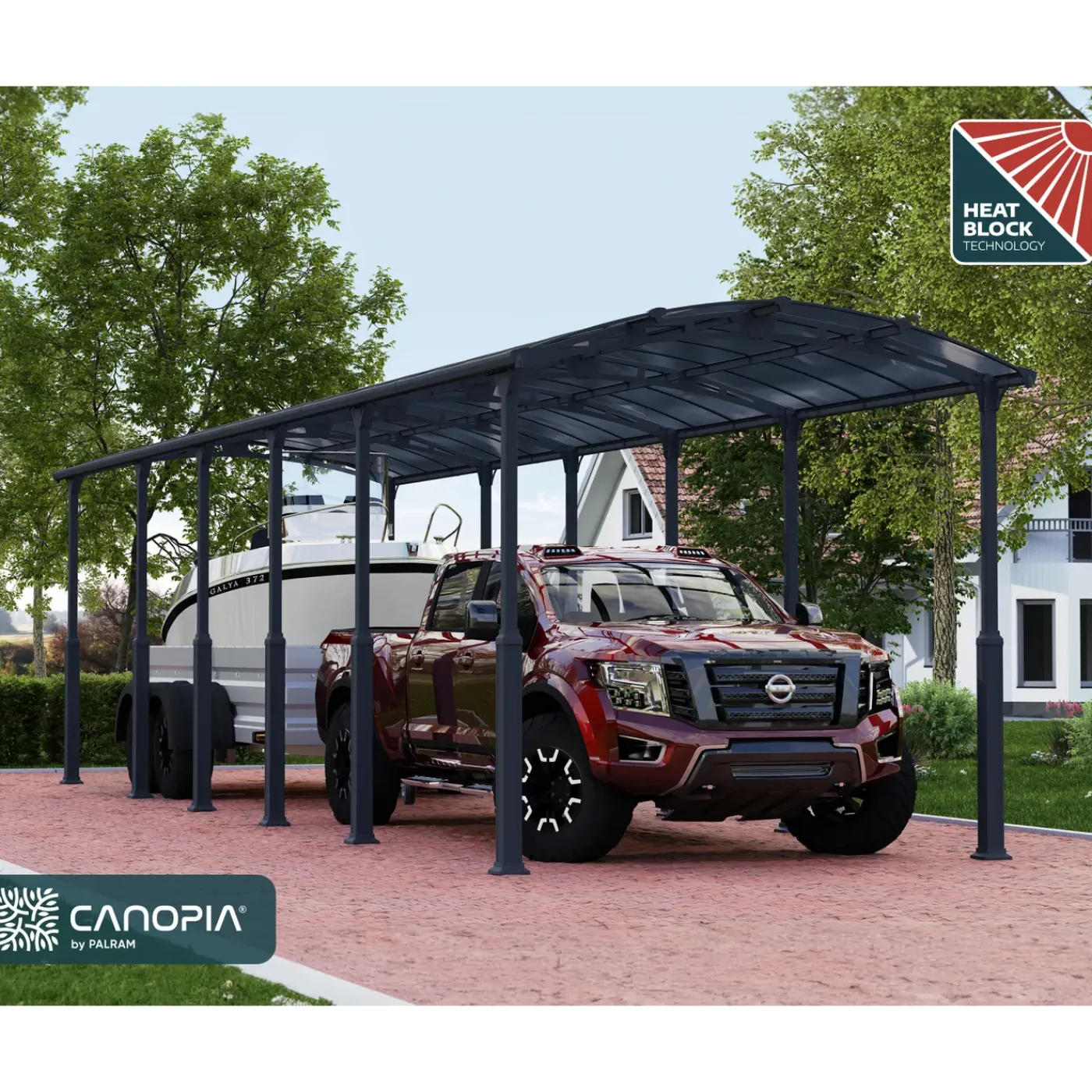 Canopia Palram | - Carport Camper Alpine - Grijs - 1290x359x307cm