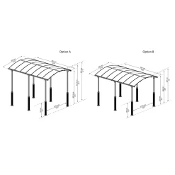 Canopia Palram | - Carport Camper Alpine - Grijs - 507x360x307cm