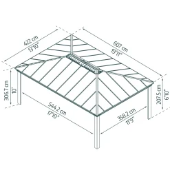 Canopia Palram | - carport Colorado Dubbel - grijs - 544x358x207,5cm