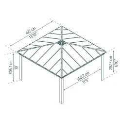 Canopia Palram | - carport Colorado Dubbel - grijs - 358x358x207,5cm
