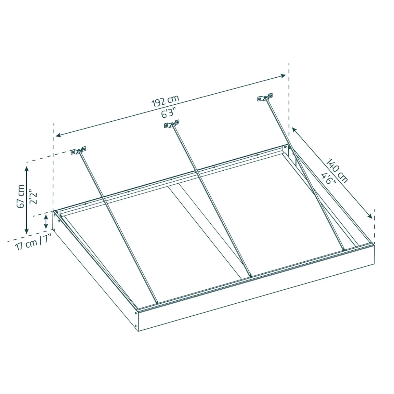 Palram | Canopia - Deur en Veranda Luifel Sophia XL - Helder 192x140x67cm