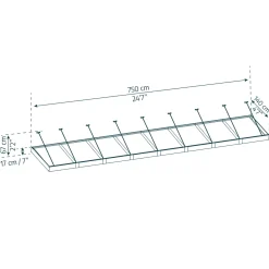 Canopia Palram | - Deur en Veranda Luifel Sophia XL - Grijs - 750x140cm