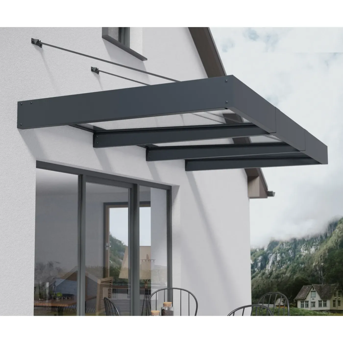 Canopia Palram | - Deur en Veranda Luifel Sophia XL - Helder 286x140x67cm