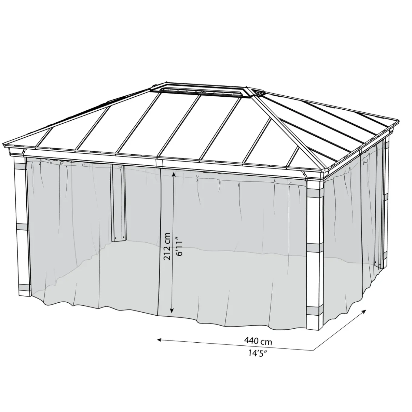 Palram | Canopia - Gaasset voor tuinpaviljoen Dallas 4900
