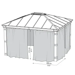 Palram-Canopia gordijnset voor tuinpaviljoen Dallas 4300 (4st) 430x360cm