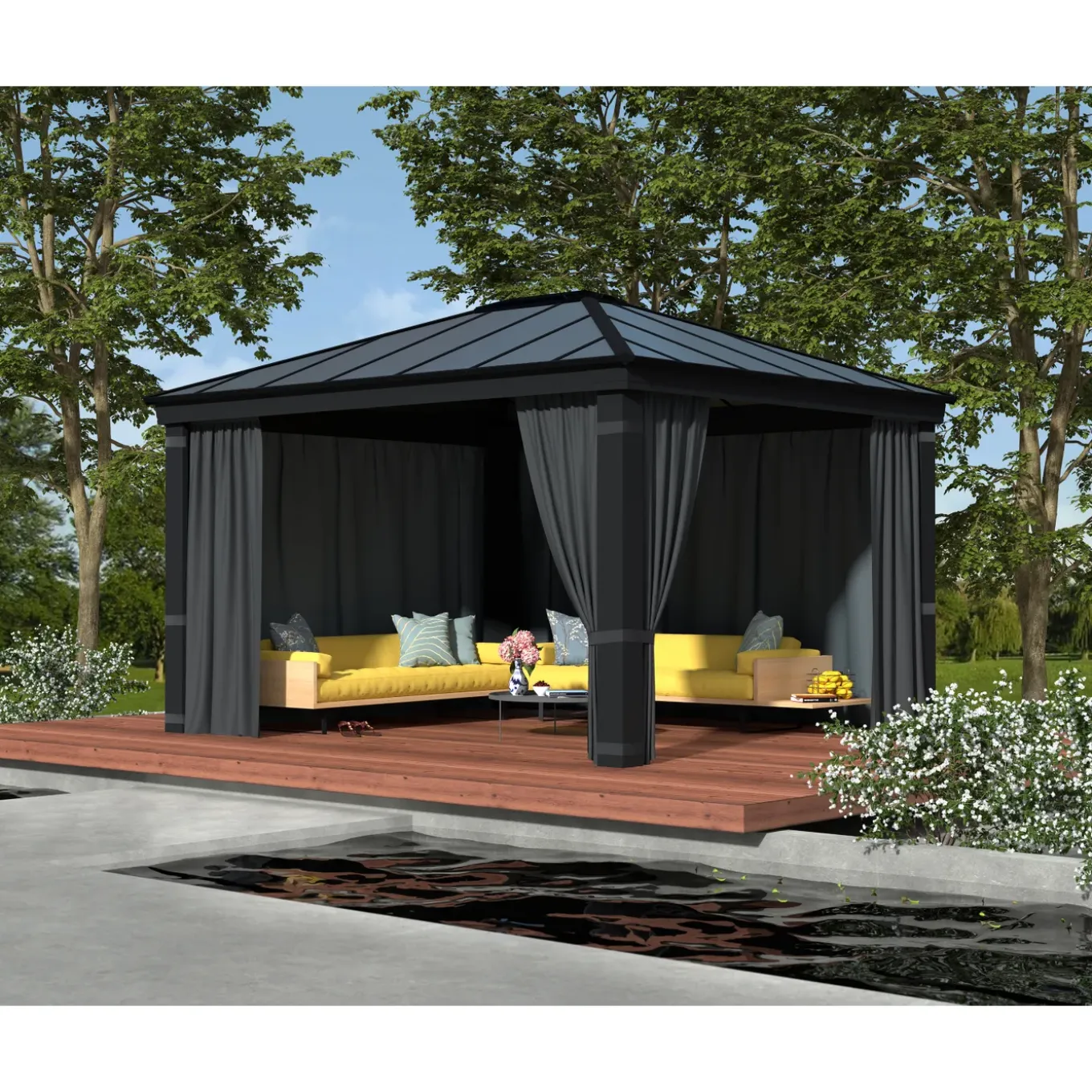 Palram-Canopia gordijnset voor tuinpaviljoen Dallas 4300 (4st) 430x360cm