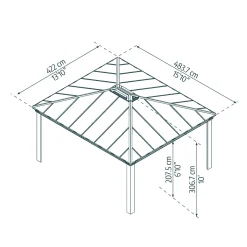 Palram | Canopia - Paviljoen Dallas - Antraciet - 4,2x4,9m