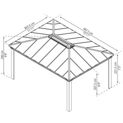 Canopia Palram | - Paviljoen Dallas - Antraciet - 4,2x4,3m