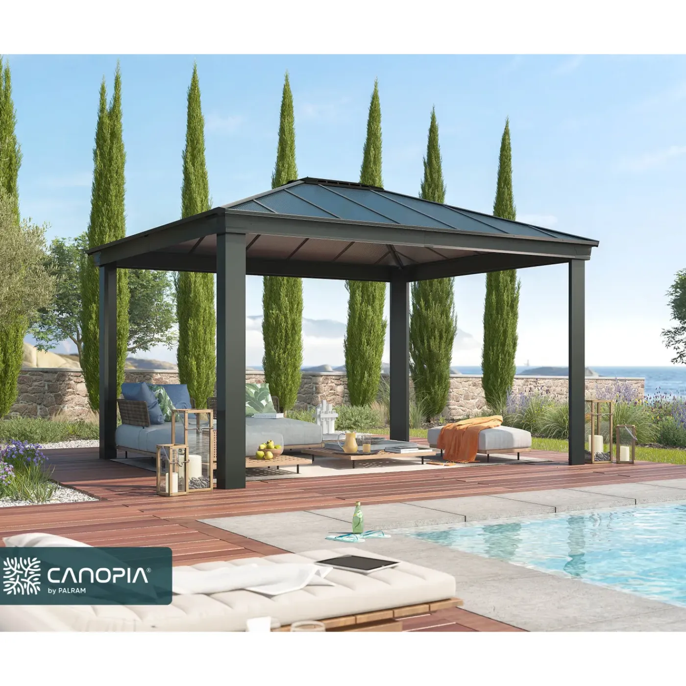 Canopia Palram | - Paviljoen Dallas - Donkergrijs - 425x363cm