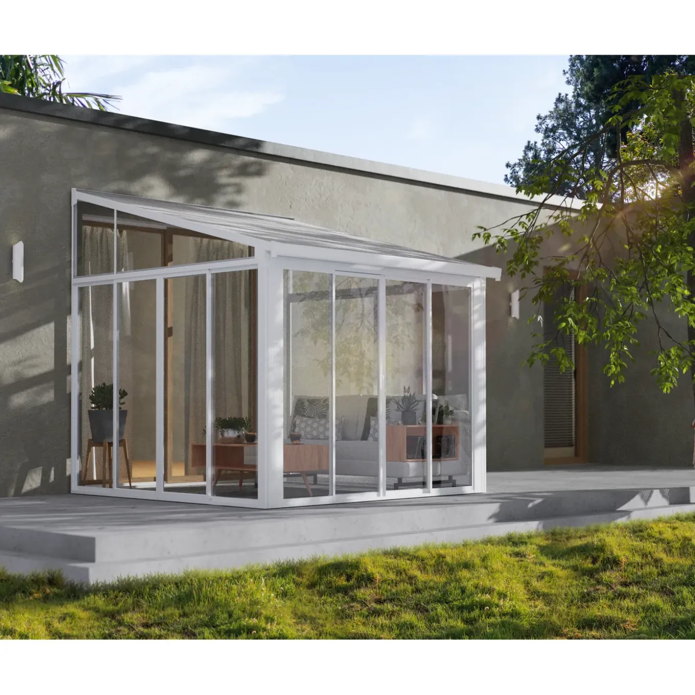 Palram - Canopia Serre, Veranda en Solarium SanRemo - Helder - Wit -314x300cm