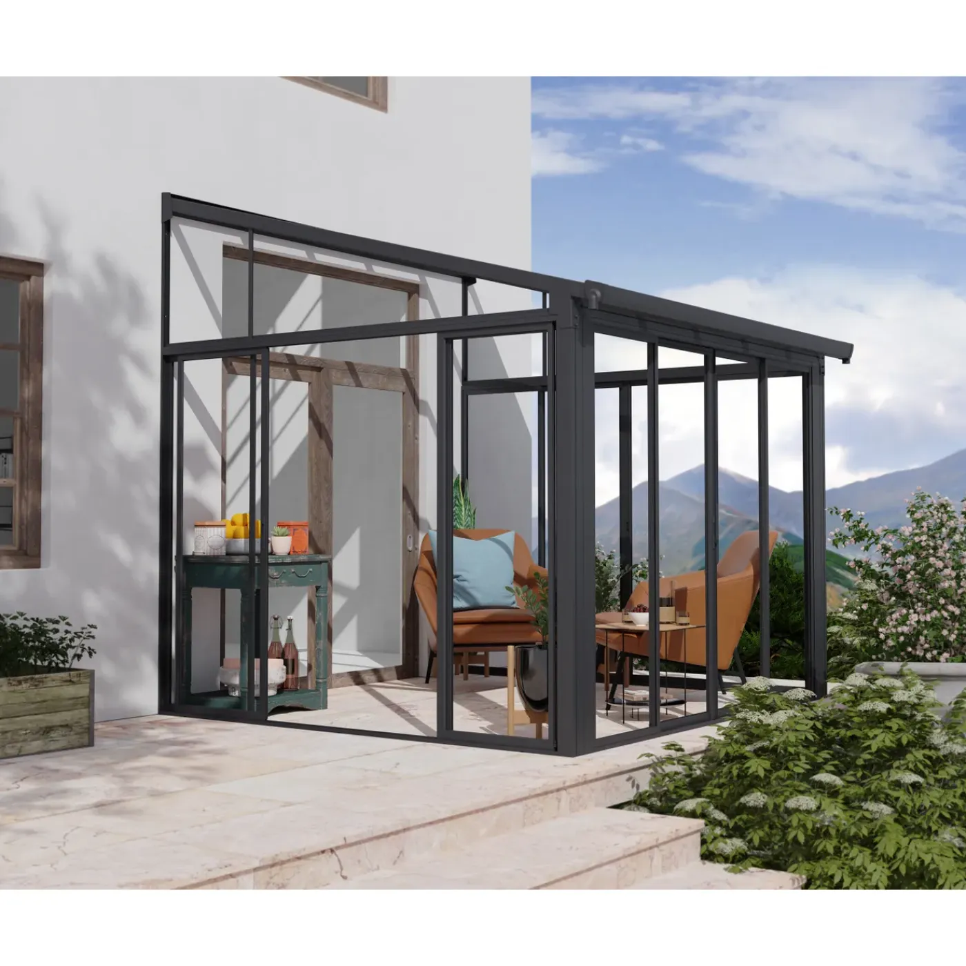 Canopia Palram - Serre, Veranda en Solarium SanRemo - Helder - Donkergrijs - 314x300cm
