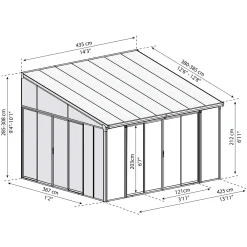 Canopia Palram - Serre, Veranda en Solarium SanRemo - Helder - Wit - 435x380cm
