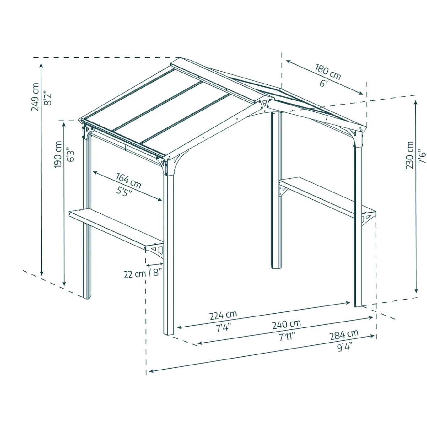 Palram | Canopia - Tuinpaviljoen Austin - Antraciet - 2x2.5m