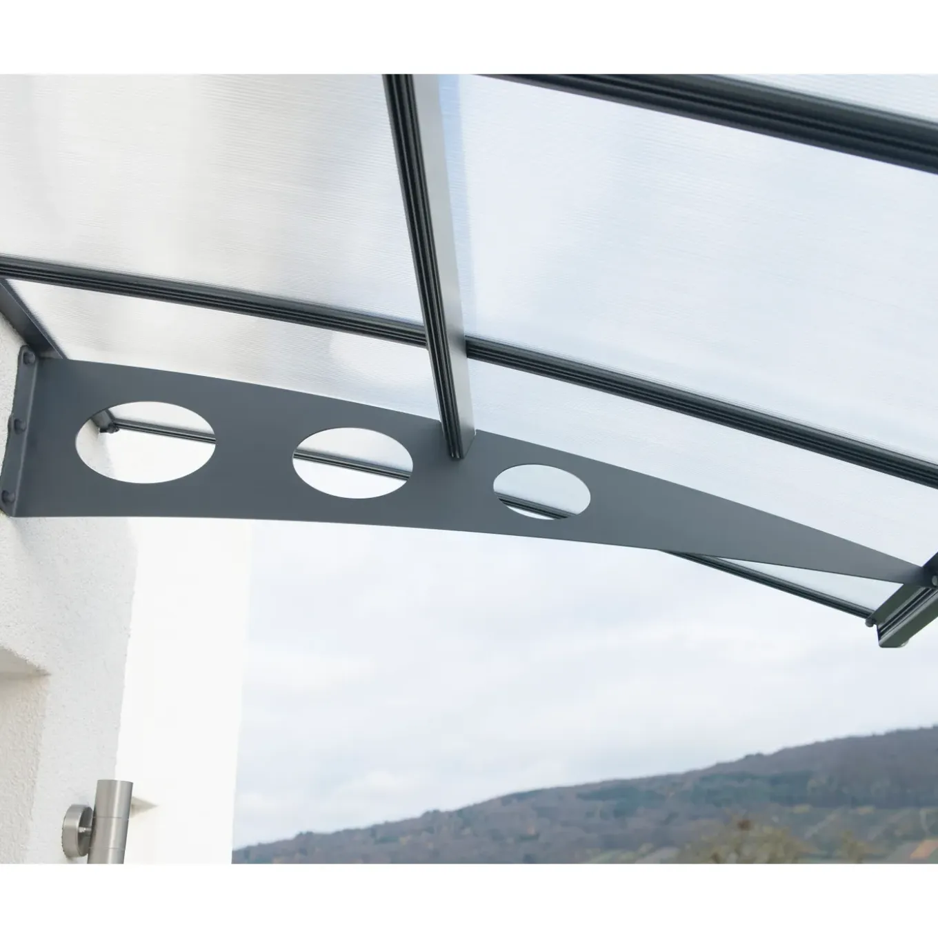 Palram | Canopia - veranda- en deurluifel Herald - Helder/Grijs - 892X139cm