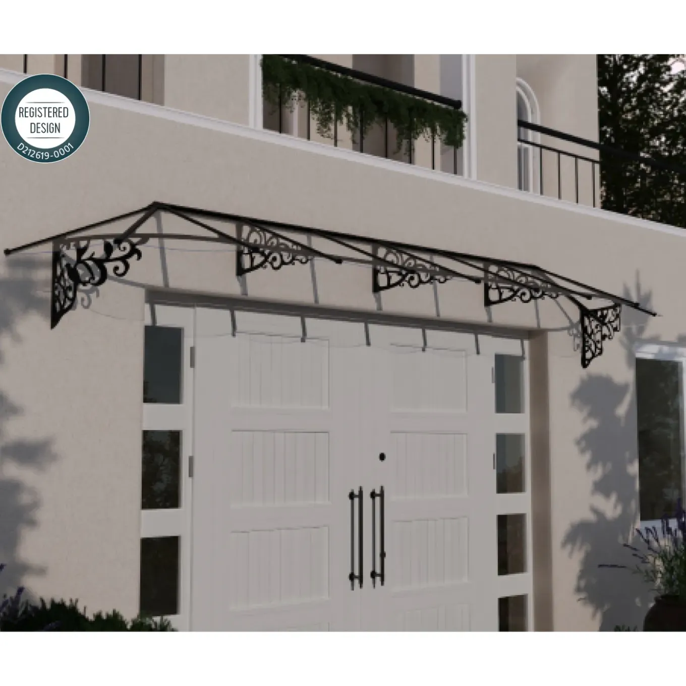 Palram | Canopia - Veranda- en deurluifel Lily - Helder - Zwart - 70x88x472cm