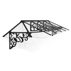 Palram | Canopia - Veranda- en deurluifel Lily - Helder - Zwart - 70x88x370cm