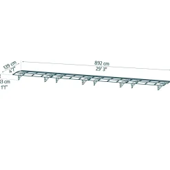 Canopia Palram | - veranda- en deurluifel Bordeaux - Helder Wit - 892X139cm