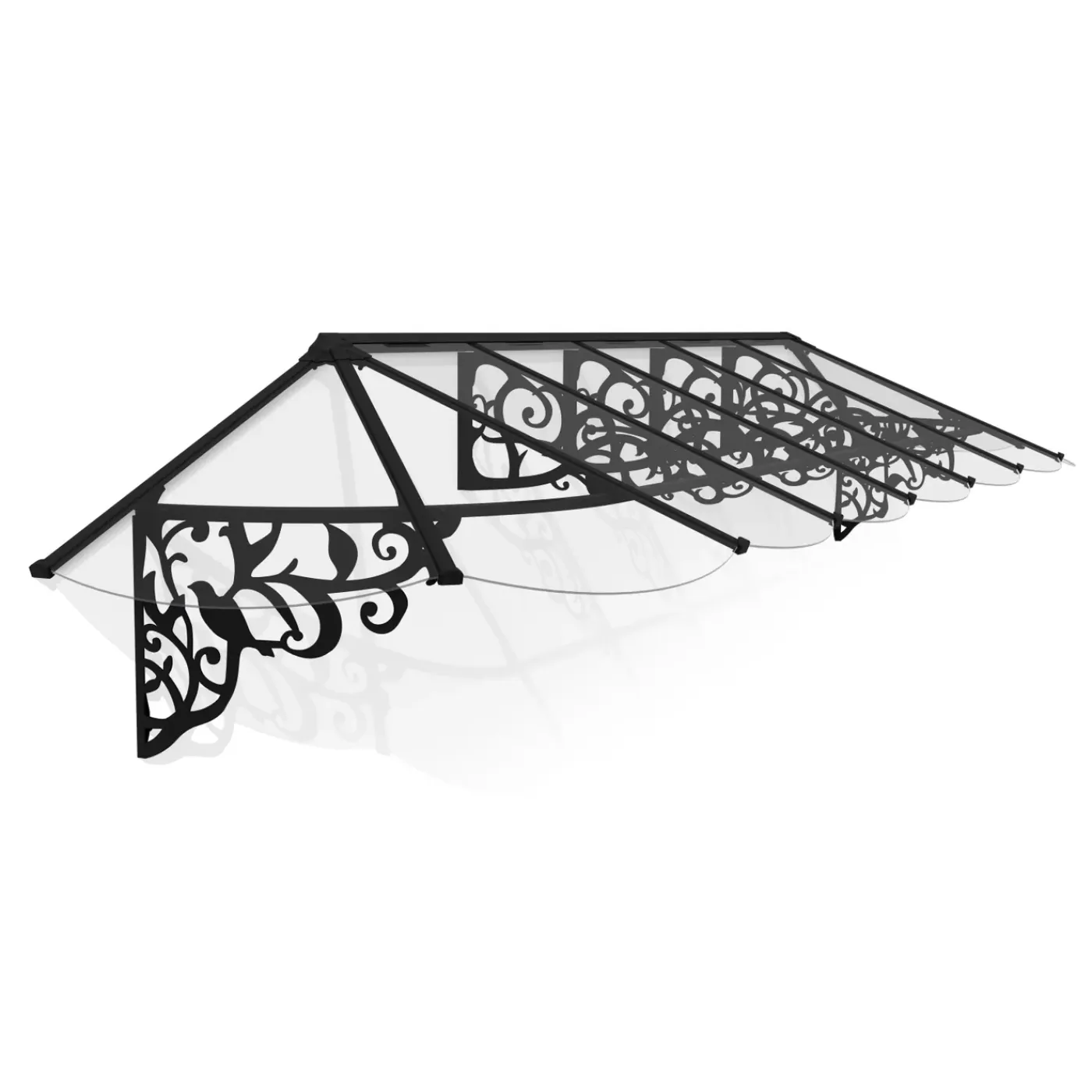 Canopia Palram | - Veranda- en deurluifel Lily - Helder - Zwart - 70x88x421cm