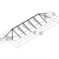 Canopia Palram | - Veranda- en deurluifel Lily - Helder - Zwart - 70x88x421cm