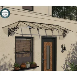 Canopia Palram | - Veranda- en deurluifel Lily - Helder - Zwart - 70x88x421cm