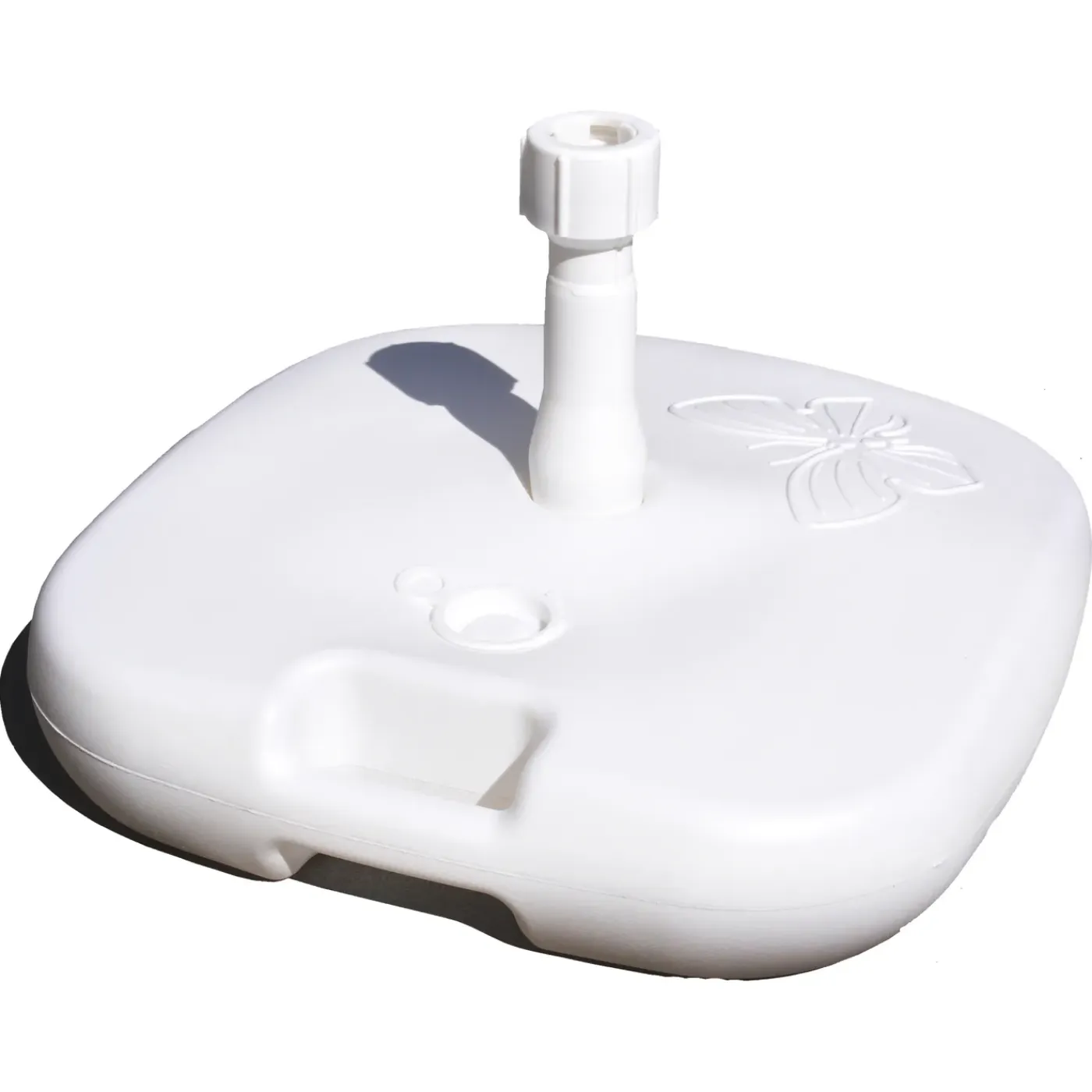 Overig Parasolvoet Opvulbare serie - 1kg - Plastic - Vulbaar Met Handgreep Vierkant Wit
