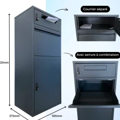 ParcelXL - Pakketbrievenbus met apart Postvak - Anti-diefstal - Vrijstaande Pakketbox