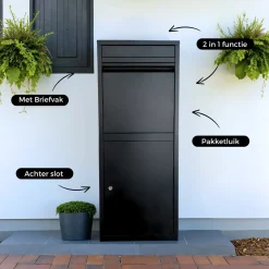 ParcelXL ® - Pakketbrievenbus - Pakketbox - Vrijstaand - Brievenbus Hangend - Zwart - XXL - Post
