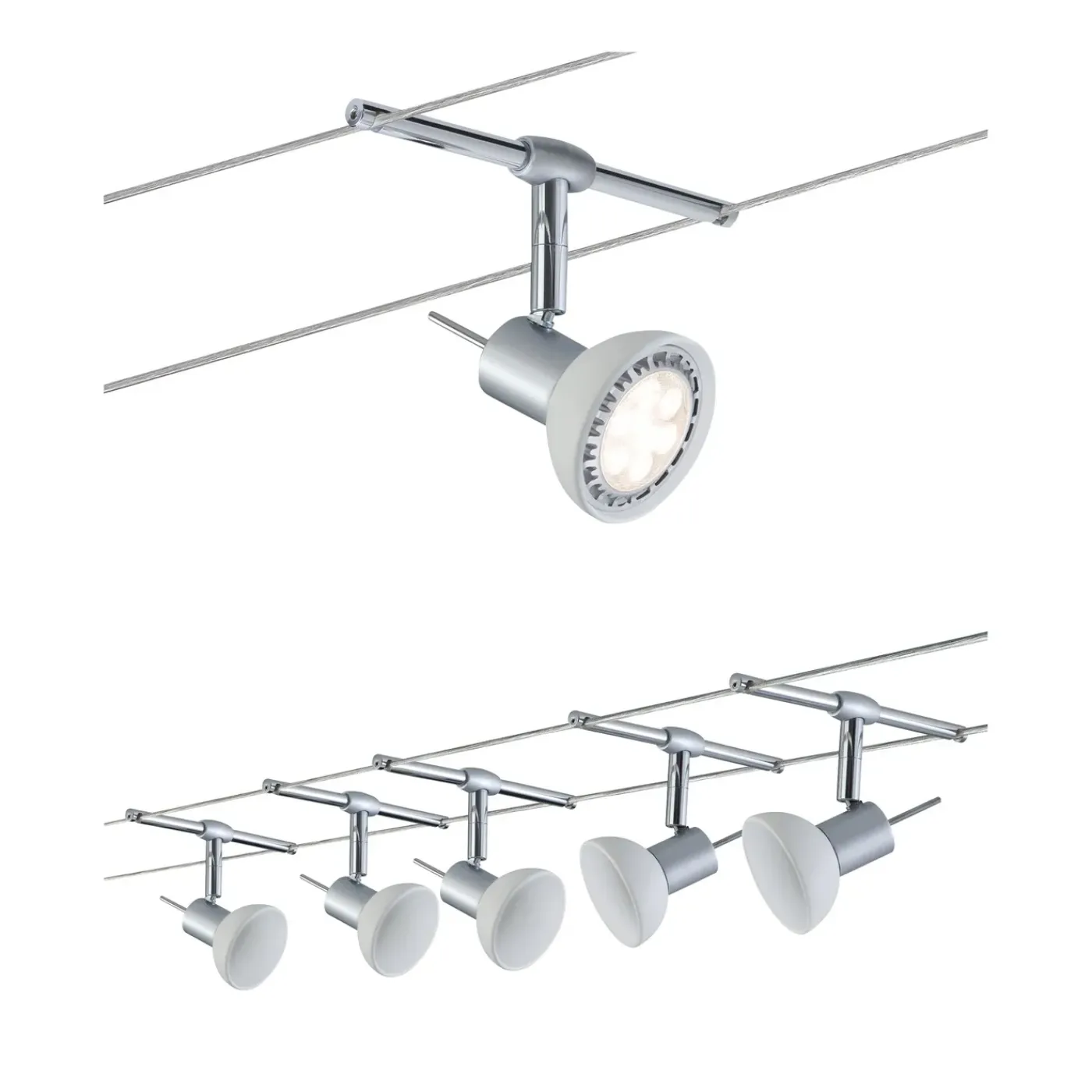 Paulmann kabelsysteem set Sheela mat chroom opaal GU5,3
