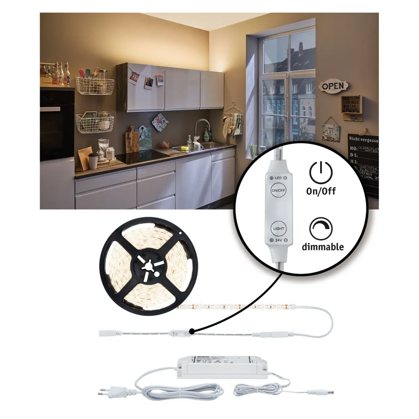 Paulmann ledstrip Function SimpLED 3m warmwit dimbaar schakelbaar 33W